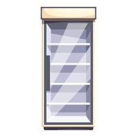 Empty refrigerator displaying products in supermarket, minimarket or shop vector