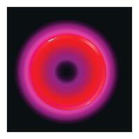 Glowing neon circle pulsating with red and purple light vector