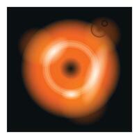 Orange glowing light showing a mysterious orb on black background vector
