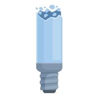 Broken light bulb showing energy saving glass technology vector