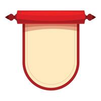 Red scroll hanging with blank parchment displaying important information vector