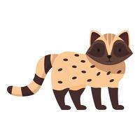 Cute civet cat standing and showing its beautiful stripes and spots vector