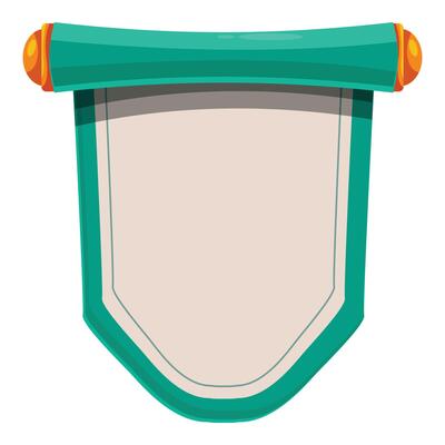 Green scroll banner hanging with empty space for text