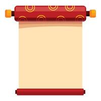 Red chinese scroll painting displaying blank parchment vector