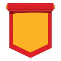 Red and gold pennant hanging with empty space for text or logo vector