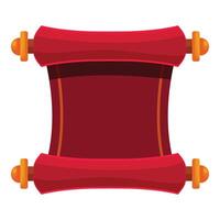 Red scroll displaying important information on white background vector