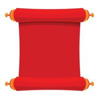 Red scroll cartoon style representing history and tradition vector