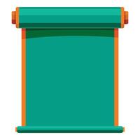 Green scroll unfurling, revealing blank space for text or design vector