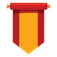 Red scroll hanging with golden space for text vector