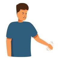 Young man showing refusal gesture with angry face expression vector