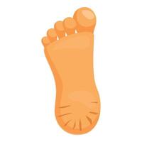 Right foot sole showing lines and toes in orange color vector