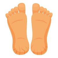 Pair of bare feet showing soles in relaxing position vector