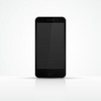 black smartphone with blank screen on white background vector
