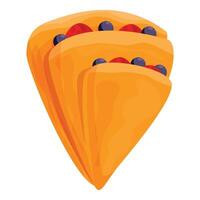 Delicious crepes with berries forming an appealing triangle shape vector