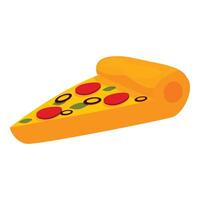 Delicious pizza slice with tasty toppings inviting a bite vector