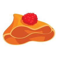 Folded crepe with raspberry topping representing delicious breakfast pastry vector