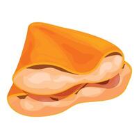 Two slices of cheddar cheese layered on top of each other vector