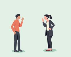 Illustration of two individuals having a conversation in a casual setting. A simple and clean design, perfect for social, communication, or lifestyle themes vector