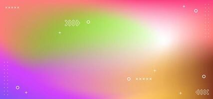 Color brand name lorem. The background is colorful and has a lot of shapes. The text is white vector