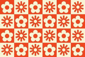 Modern abstract geometric flower pattern with Scandinavian style vector