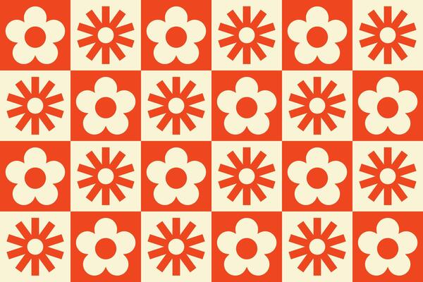 Modern abstract geometric flower pattern with Scandinavian style