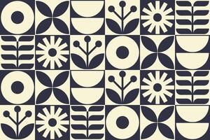 Modern abstract geometric flower pattern retro concept vector