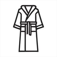 bathrobe icon, bathrobe line art silhouette white background vector