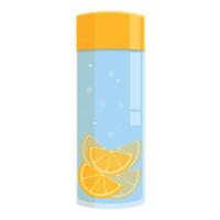 Refreshing lemon water infused with citrus slices in a glass bottle vector