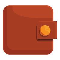 Brown leather wallet with gold button showing saving finance concept vector