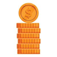 Stack of gold dollar coins increasing wealth and savings vector