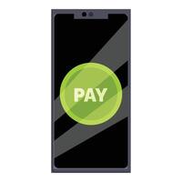 Smartphone showing green pay button for mobile payment vector