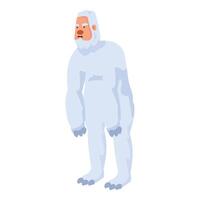 Yeti standing with sad expression showing frustration and disappointment vector