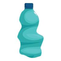 Crumpled empty plastic bottle symbolizing environmental pollution and recycling issues vector