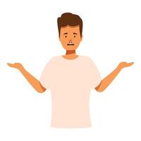 Young man showing empty hands with nose bleeding vector