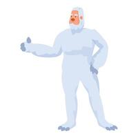 Yeti or bigfoot showing thumb up gesture with positive expression vector