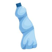 Crumpled empty plastic bottle symbolizing environmental pollution issues vector