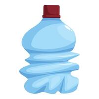 Crumpled empty plastic bottle with red cap, recycling and environmental conservation vector