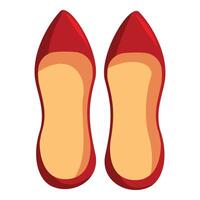 Pair of stylish red women's flats with pointed toe design vector