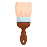 Paint brush with wooden handle and soft bristles creating colorful strokes vector