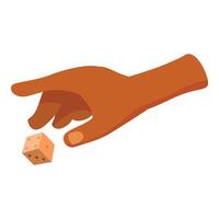 Hand throwing dice in a board game vector