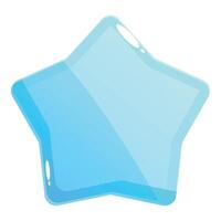 Glossy aqua star representing achievement and quality rating vector