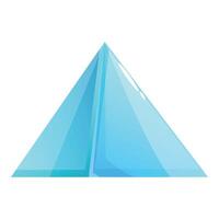 Light blue triangular pyramid shining on white background vector
