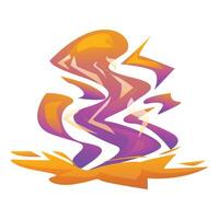 Abstract purple and orange swirling smoke creating a dynamic visual vector
