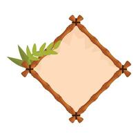 Empty tropical bamboo frame with leaves is showing a blank space vector