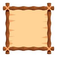 Bamboo frame holding empty parchment banner with copy space vector