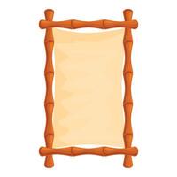 Empty canvas hanging on bamboo frame displaying tropical vibe vector