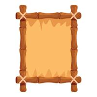 Empty parchment or canvas hanging on a bamboo frame with copy space vector