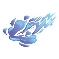 Blue flame moving fast creating a trail of fire and smoke vector