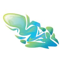 Abstract blue and green feather floating gently in white background vector