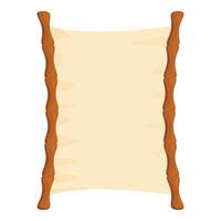Blank canvas hanging on bamboo frame, creating space for text or artwork vector